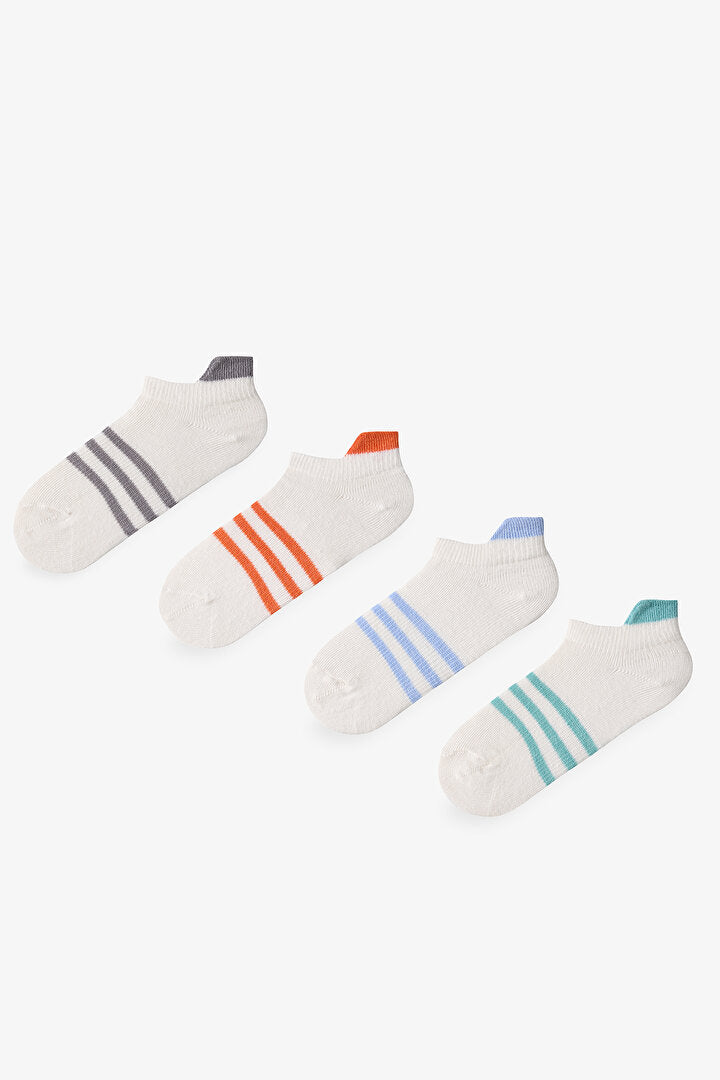 Erkek Çocuk Dynamic Stripes 4'lü Tab Patik Çorap