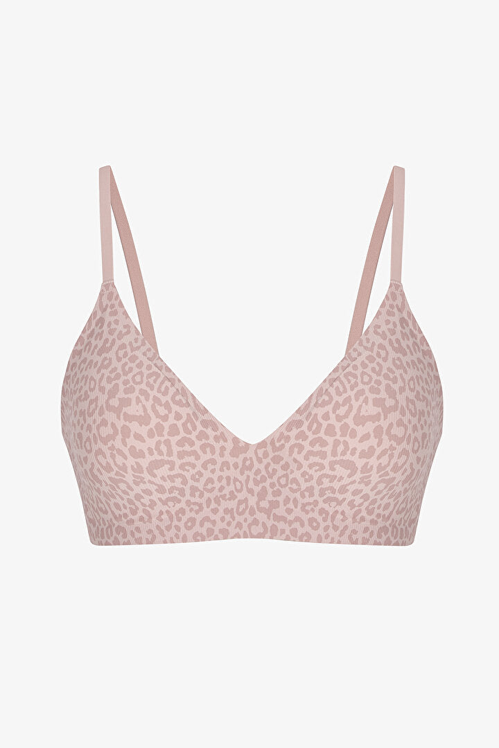 Pembe Invisible Görünmez Ribbed Üçgen Sütyen