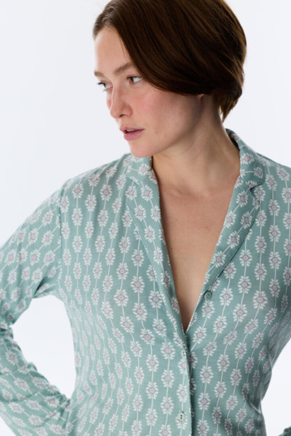 Açık Yeşil Alia Green Gömlek Pantolon Pijama Takımı