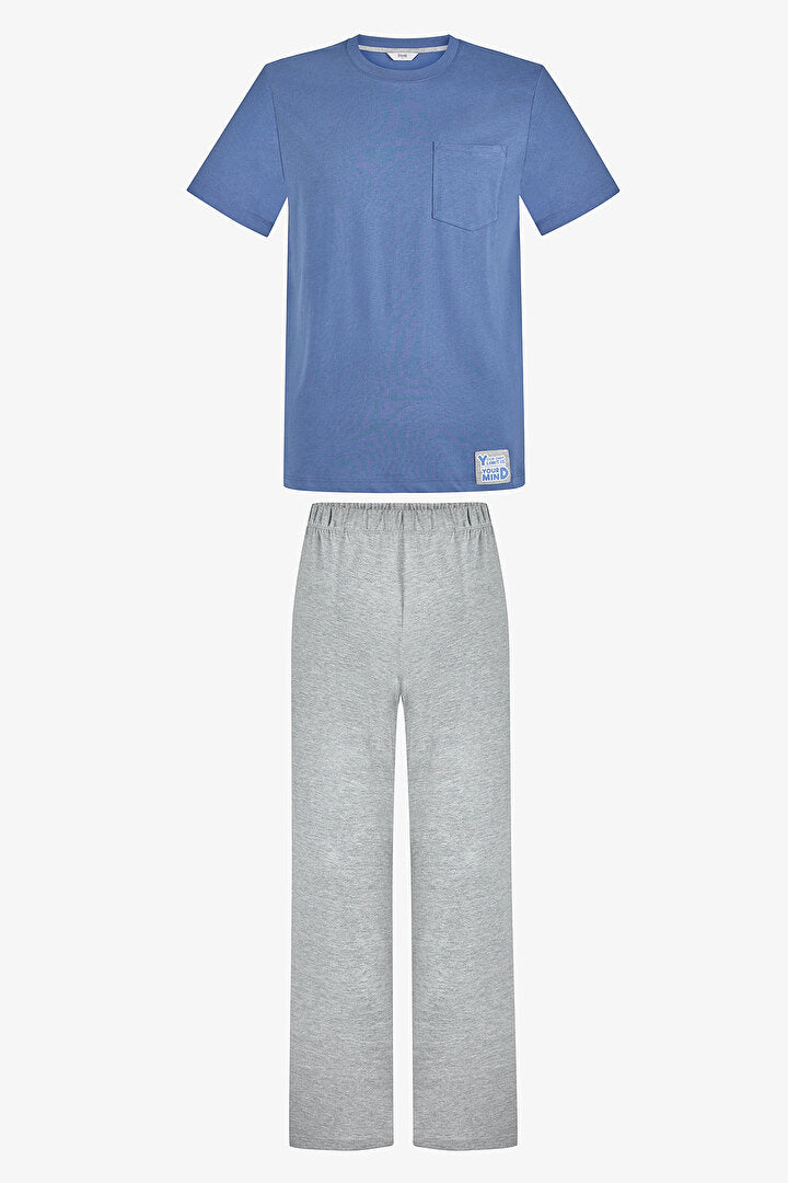 Erkek Renkli Slate Silence Pijama Takımı