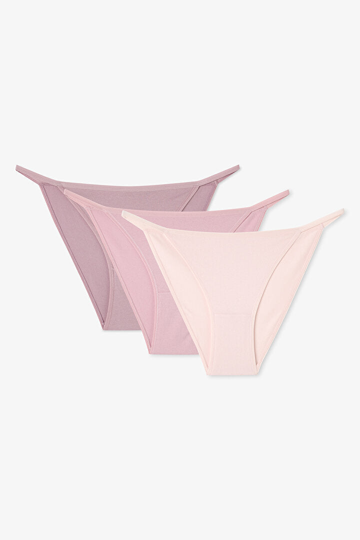Renkli Deep Clay 3'lü Strappy Slip Külot