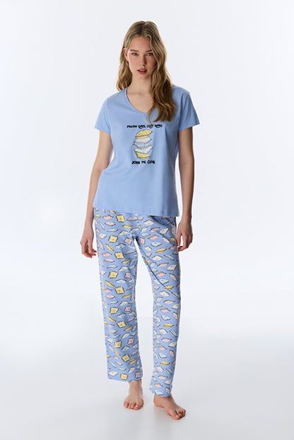 Mavi Pillow Days Pantolon Pijama Takımı