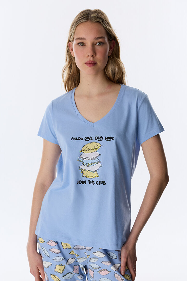 Mavi Pillow Days Pantolon Pijama Takımı