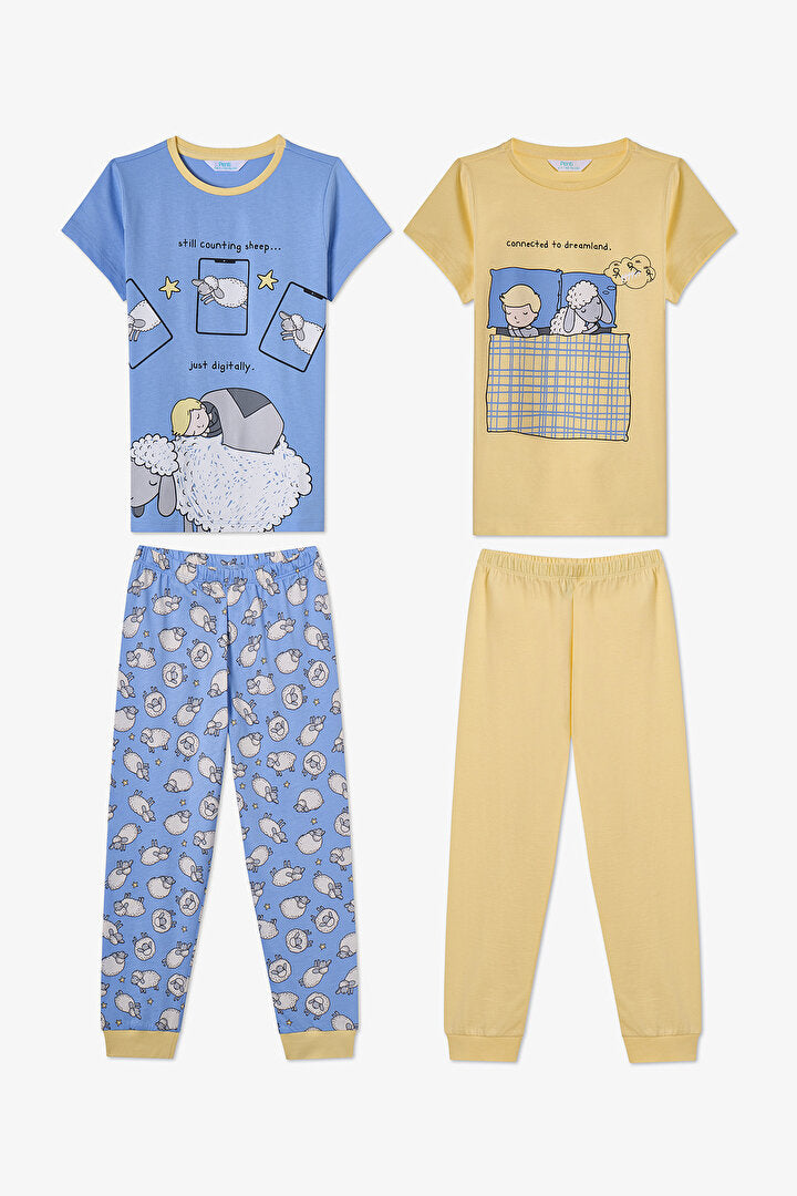 Mavi Erkek Çocuk Sheepy 2'li Pijama Takımı