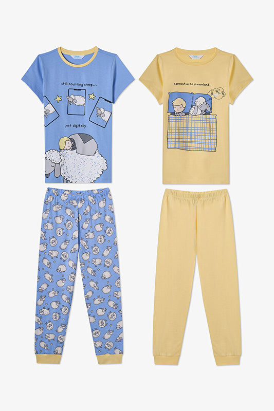 Mavi Erkek Çocuk Sheepy 2'li Pijama Takımı