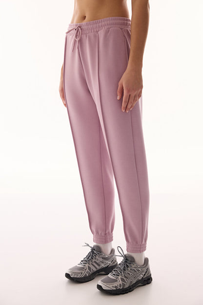 Lila Silky Touch Yüksek Bel Lastikli Paça Jogger