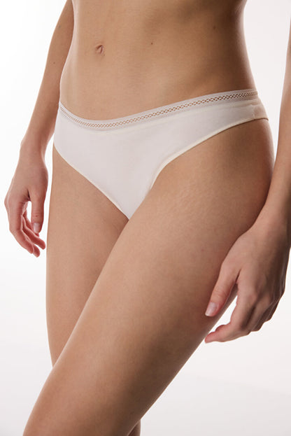 Bej Easy Pamuklu Trim Brazilian Külot