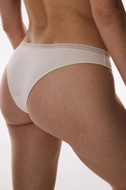Bej Easy Pamuklu Trim Brazilian Külot