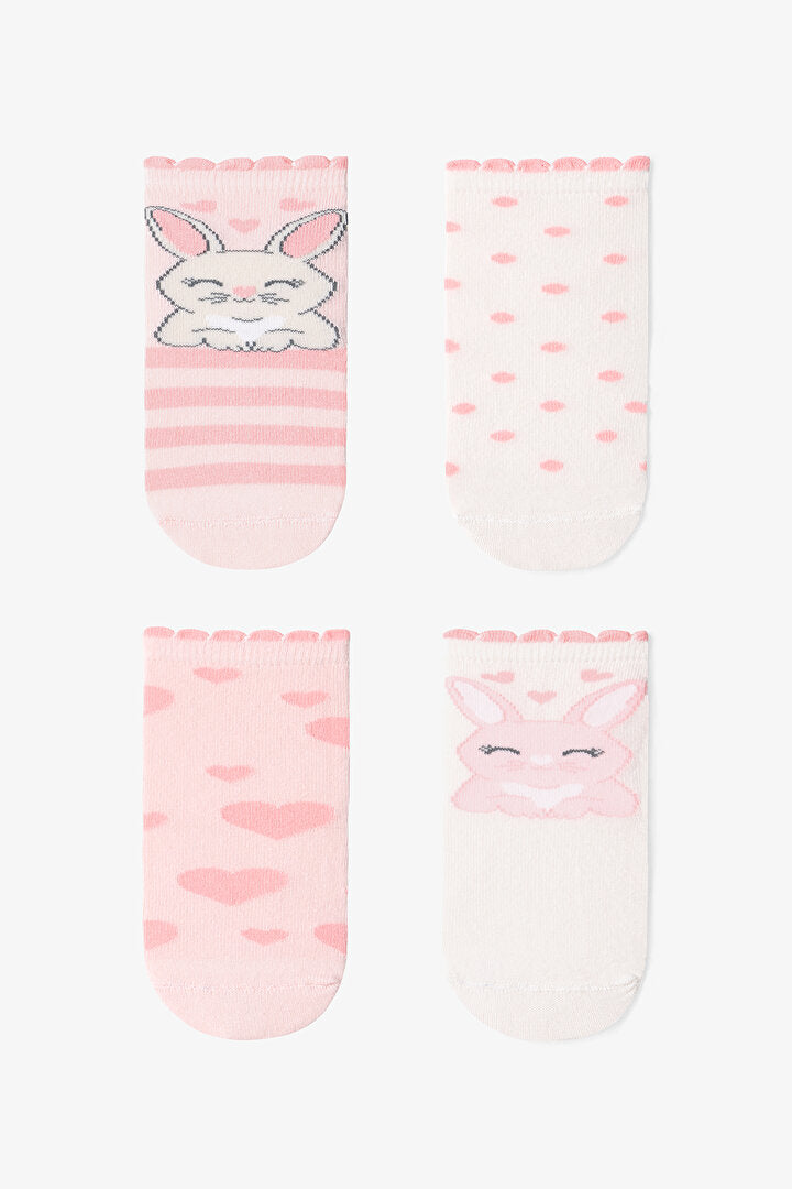 Çok Renkli Kız Çocuk Sweetie Bunny 4lü Soket Çorap