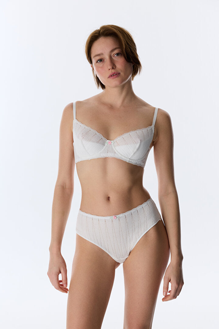 Kırık Beyaz Valeria Lace Dantel Sütyen