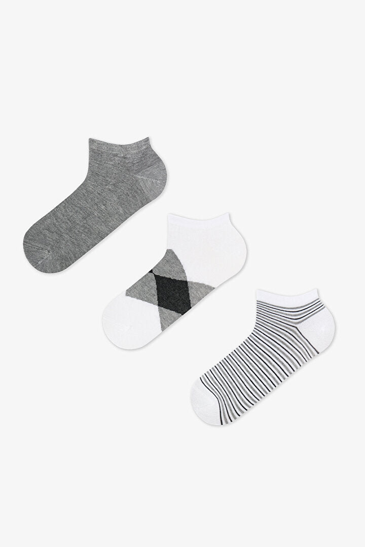 Erkek Renkli Stripe Pulse 3'lü Patik Çorap
