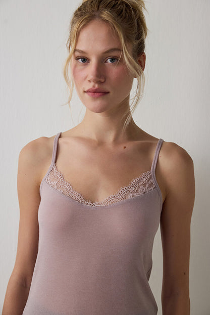Bej Cashmere Blend Thin Strap Atlet