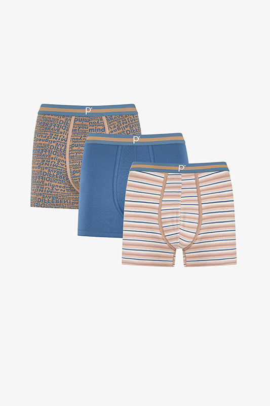 Erkek Renkli City Grid Çoklu Boxer