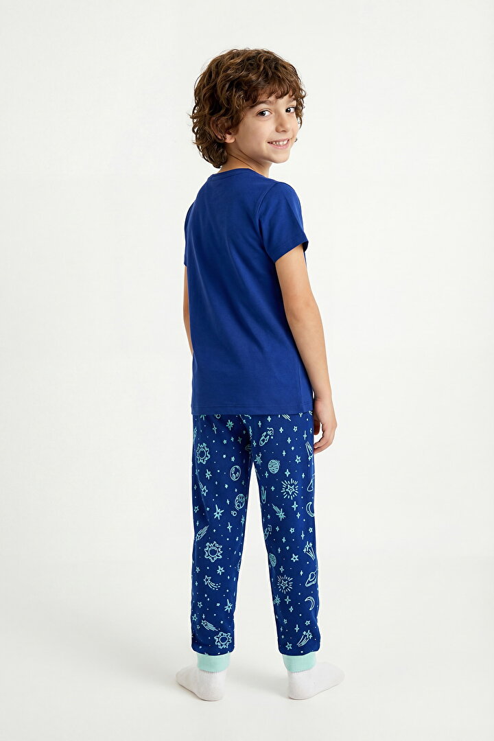 Lacivert Erkek Çocuk Cosmic Nap 2'li Pijama Takımı