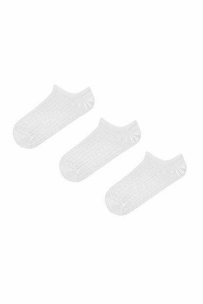 3 Çift Pamuklu Kendinden Desenli Sneaker Çorap