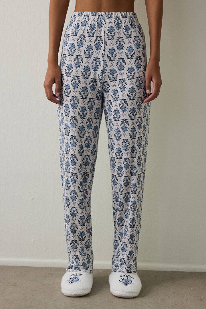Çiçekli Tea Time Termal Etkili Pijama Altı