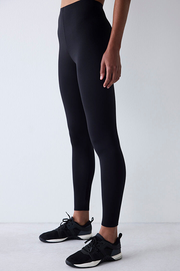 Siyah Yüksek Bel Miracle Fit Crop Tayt
