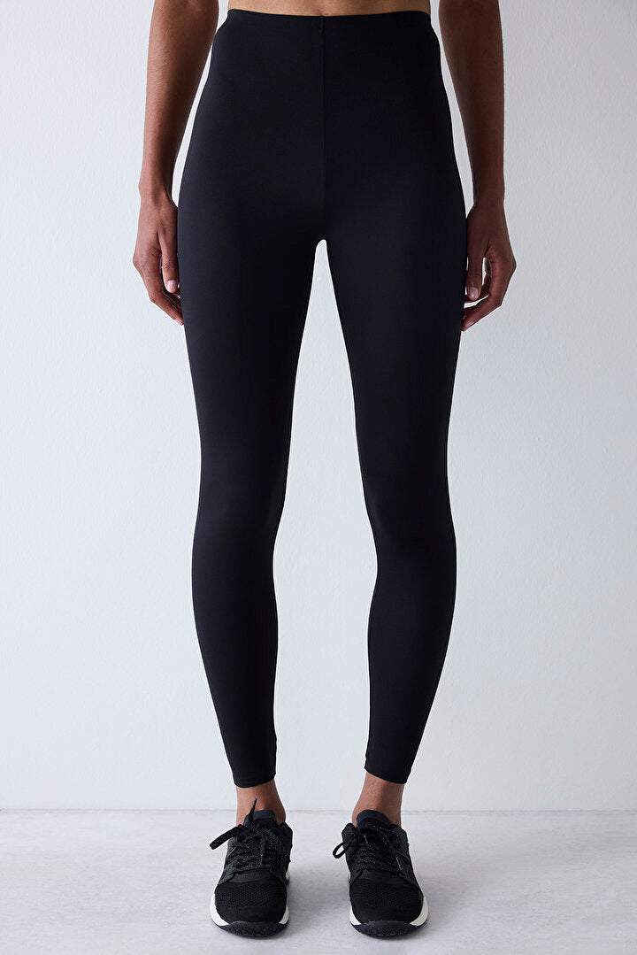 Siyah Yüksek Bel Miracle Fit Crop Tayt