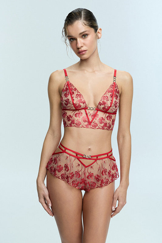 Parlak Kırmızı Rhea Şort