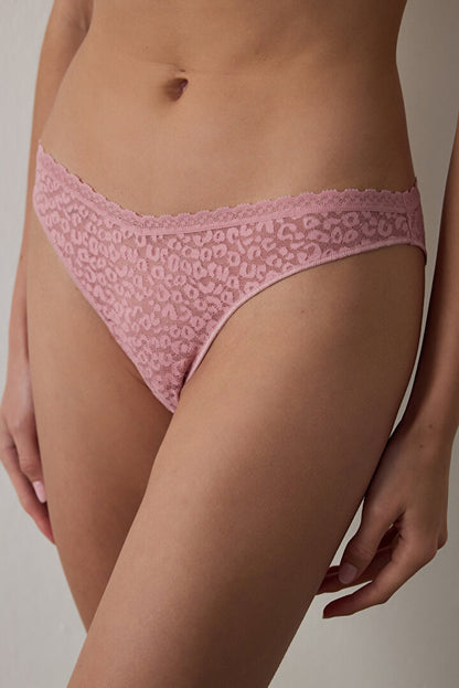 Lila Easy Lace Dantel V Model Slip Külot