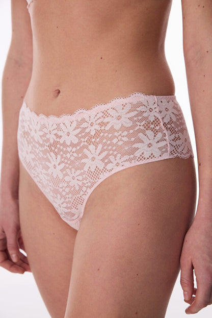 Açık Pembe Cheeky Lace Dantel Hipster Külot