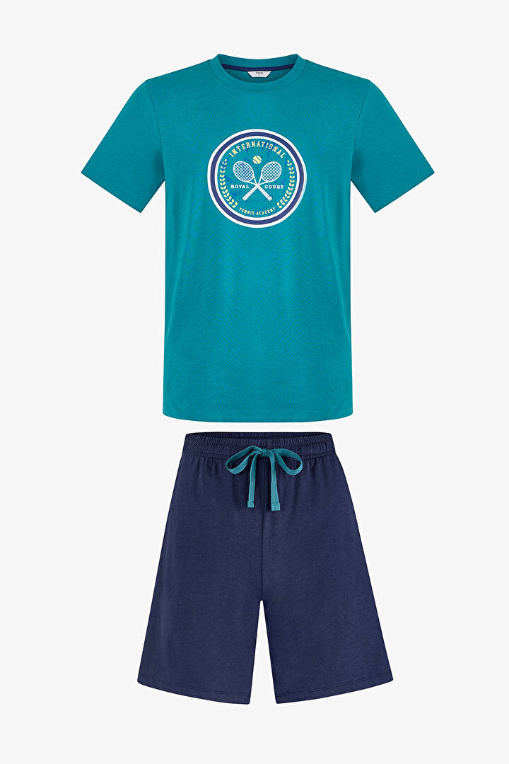 Erkek Renkli Serve Style Pijama Takımı