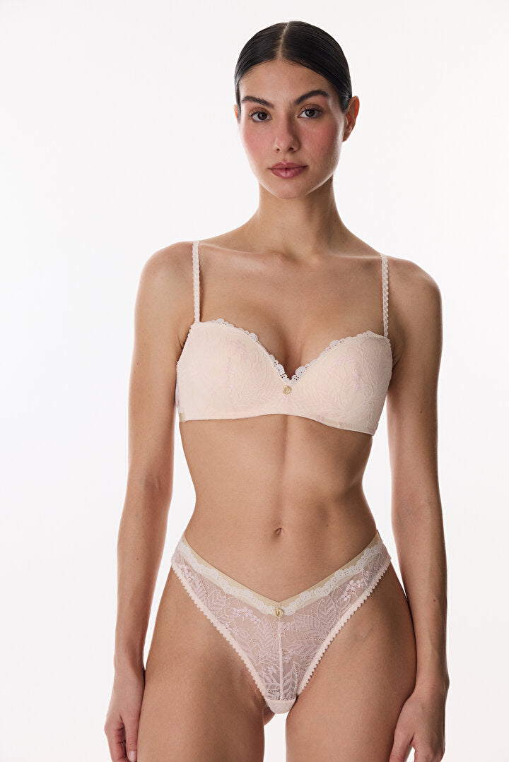 Bej Caroline Lace Dantel Sütyen
