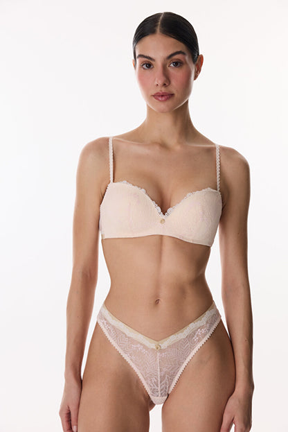 Bej Caroline Lace Dantel Sütyen