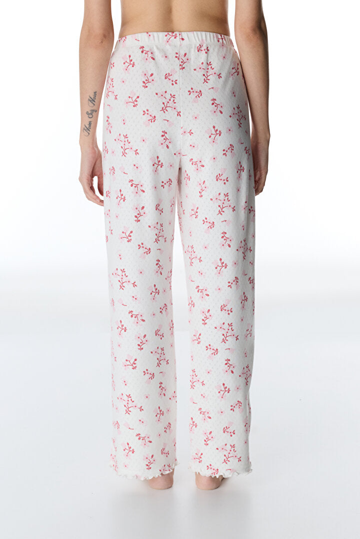 Pembe Blossom Pointel Pant Pijama Altı