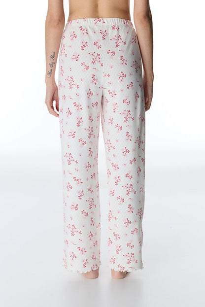 Pembe Blossom Pointel Pant Pijama Altı