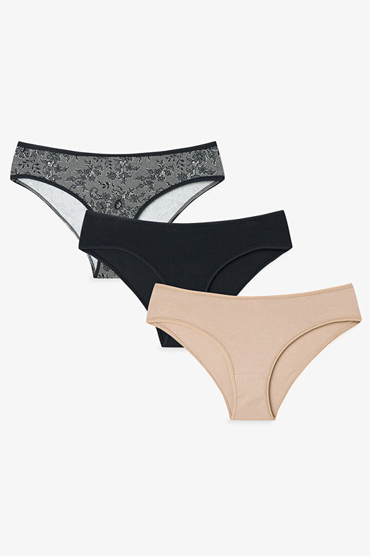 Fancy Spirit Dantelli Normal Bel 3'lü Slip Külot