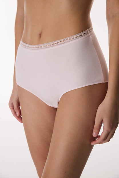 Açık Pembe Easy Pamuklu Trim Yüksek Bel Slip Külot