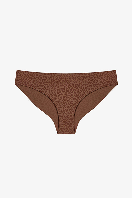 Kahverengi Leoparlı Slip Külot