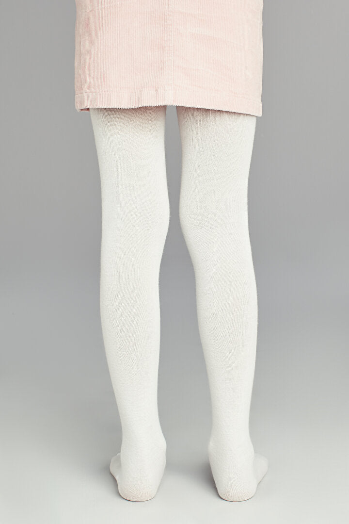 Kız Çocuk Beyaz Pretty Extra Cotton Külotlu Çorap