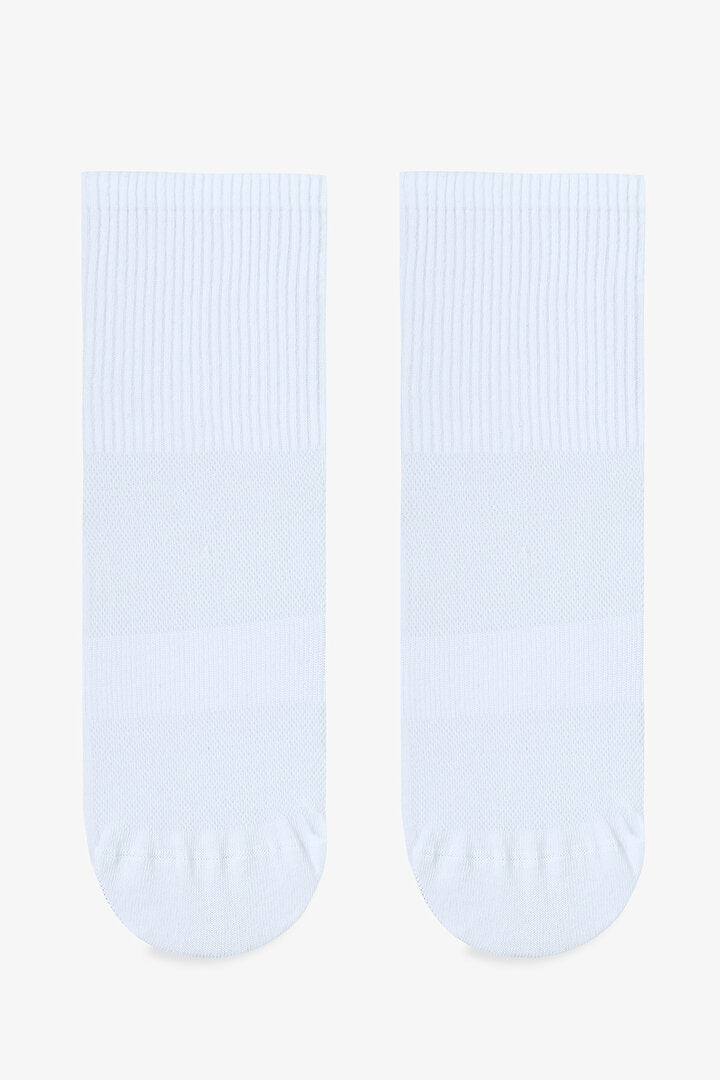 Beyaz Non Grip Sport 2li Soket Çorap