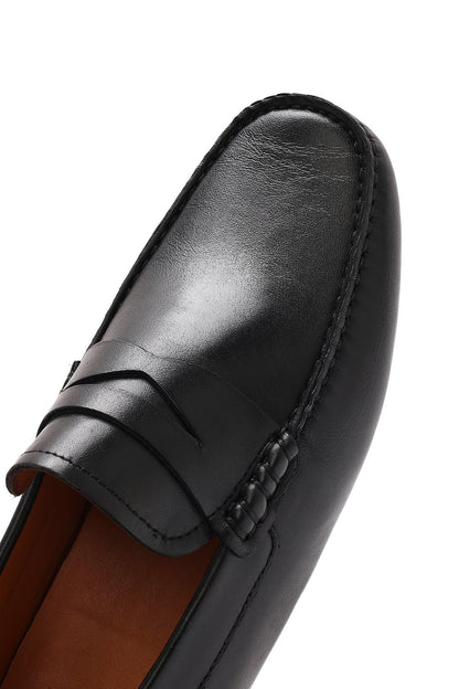 Erkek Siyah Deri Loafer