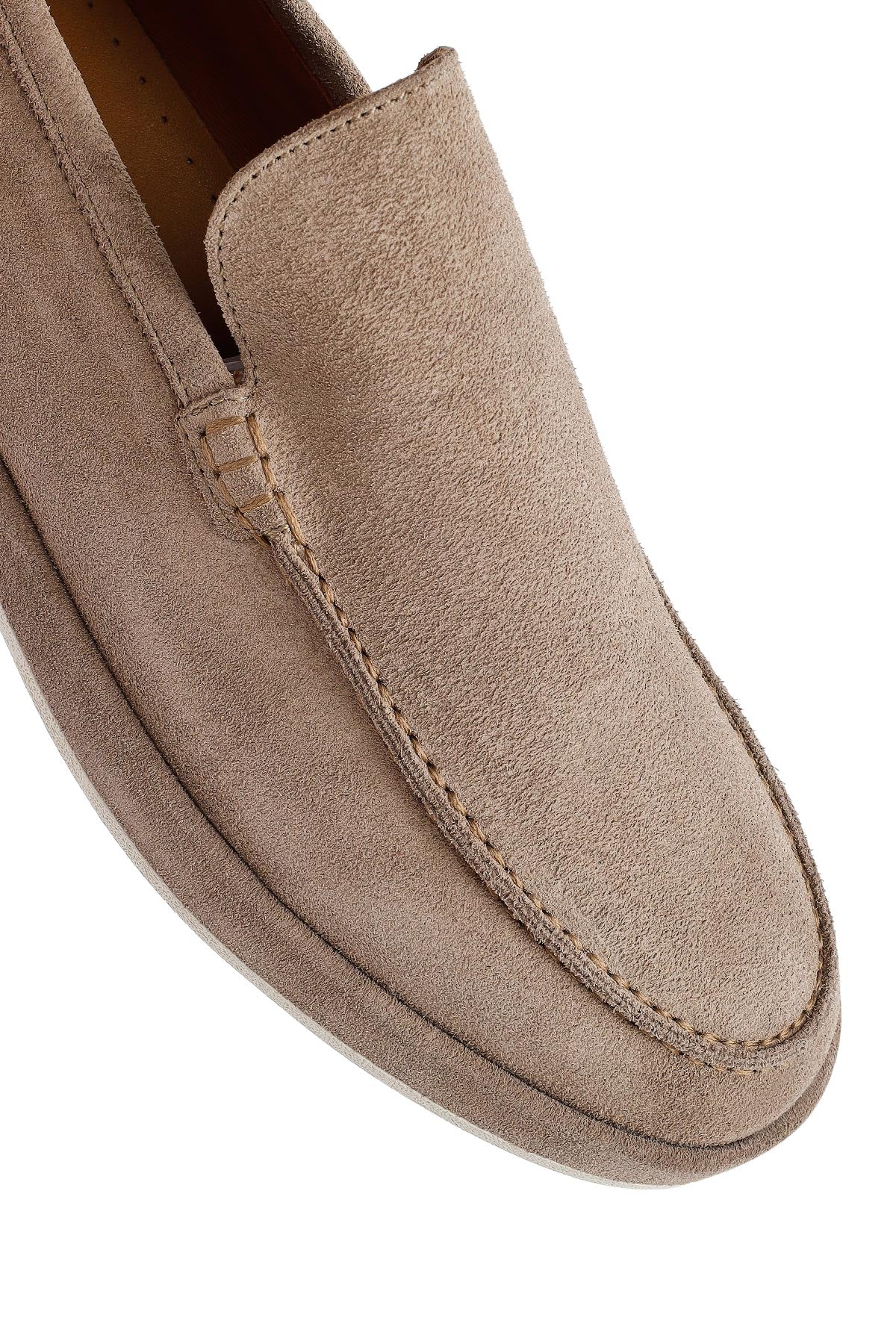 Erkek Bej Süet Deri Loafer
