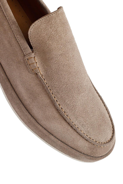 Erkek Bej Süet Deri Loafer