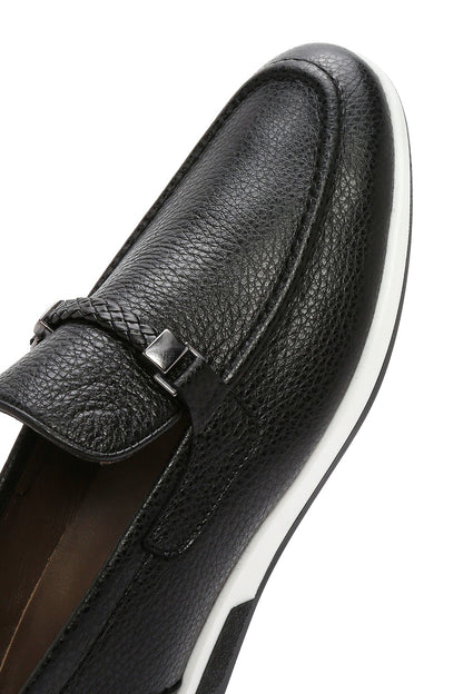 Erkek Siyah Deri Casual Loafer
