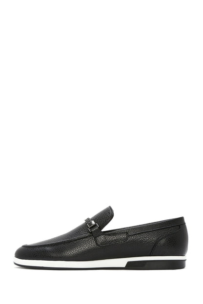 Erkek Siyah Deri Casual Loafer