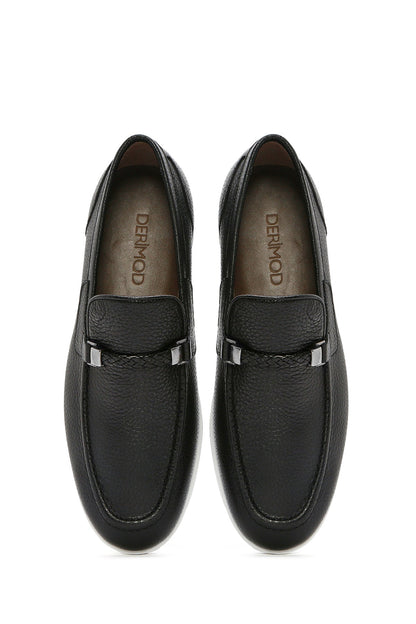 Erkek Siyah Deri Casual Loafer