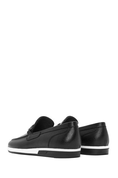 Erkek Siyah Deri Casual Loafer