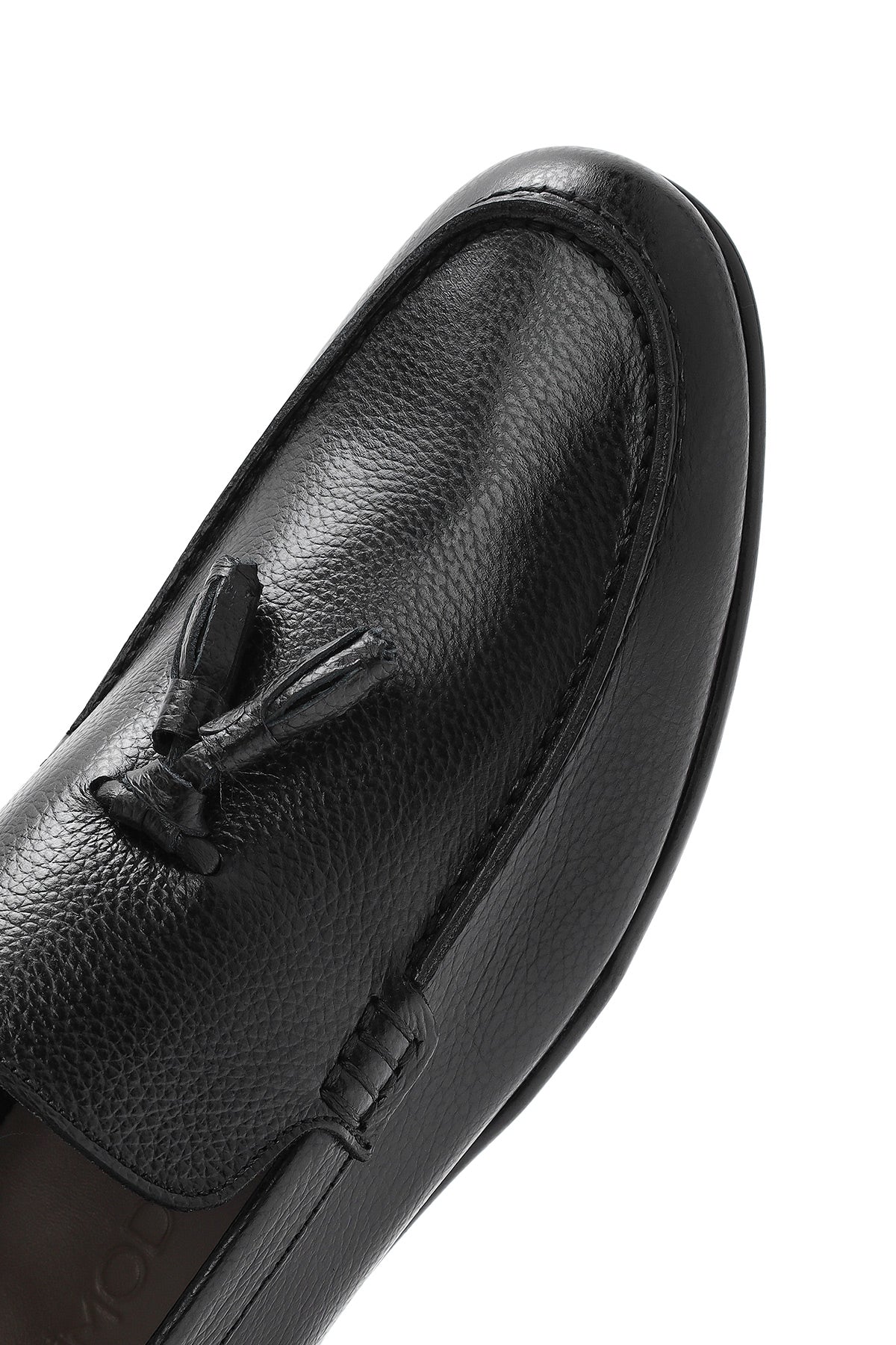 Erkek Siyah Püsküllü Deri Casual Loafer