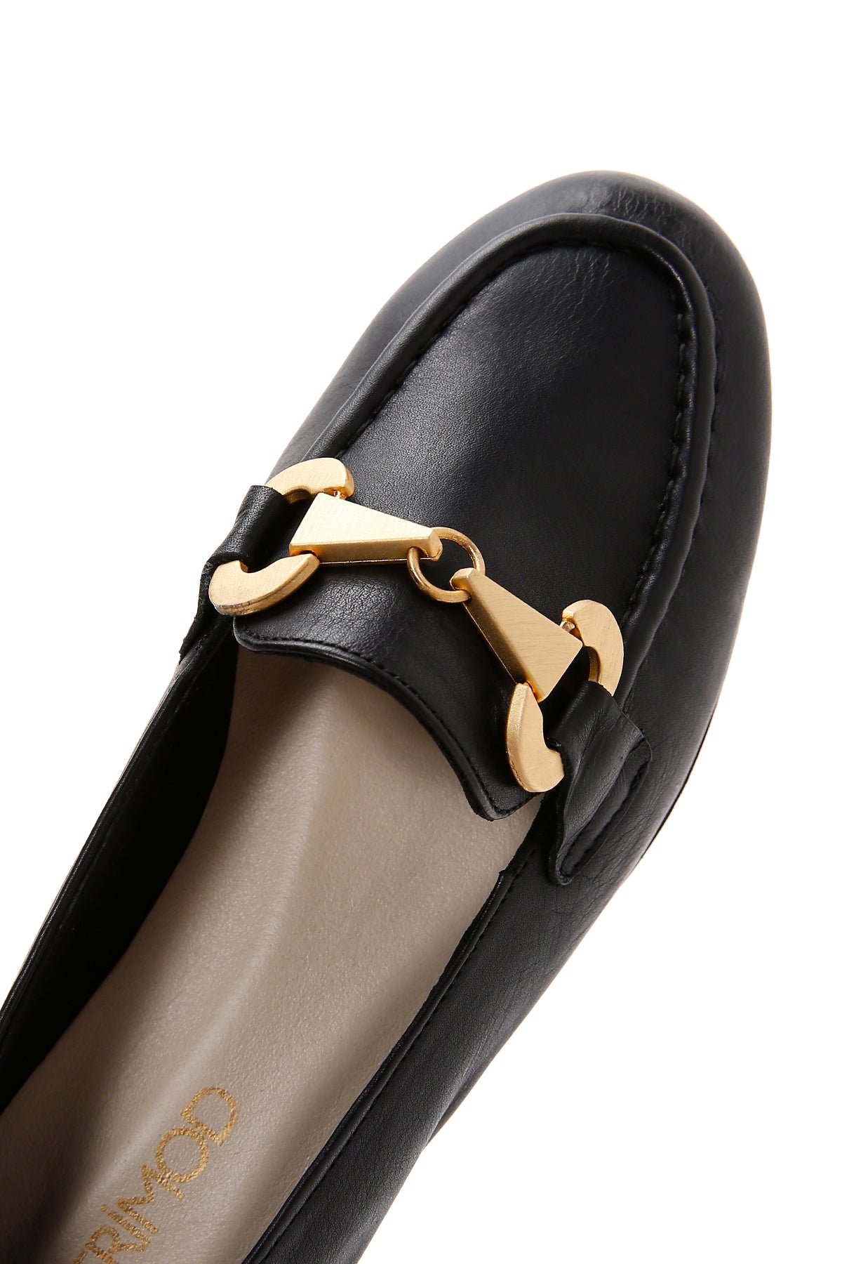 Kadın Siyah Tokalı Deri Maskülen Loafer