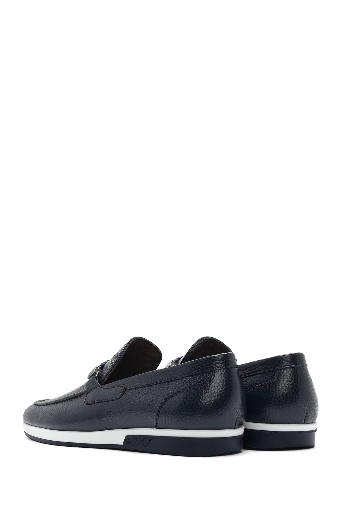Erkek Lacivert Deri Casual Loafer