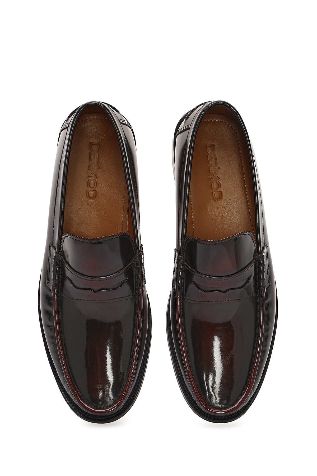 Erkek Bordo Deri Klasik Loafer