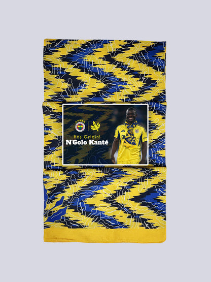 Fenerbahçe Sarı Lacivert Palamut Desenli Şal