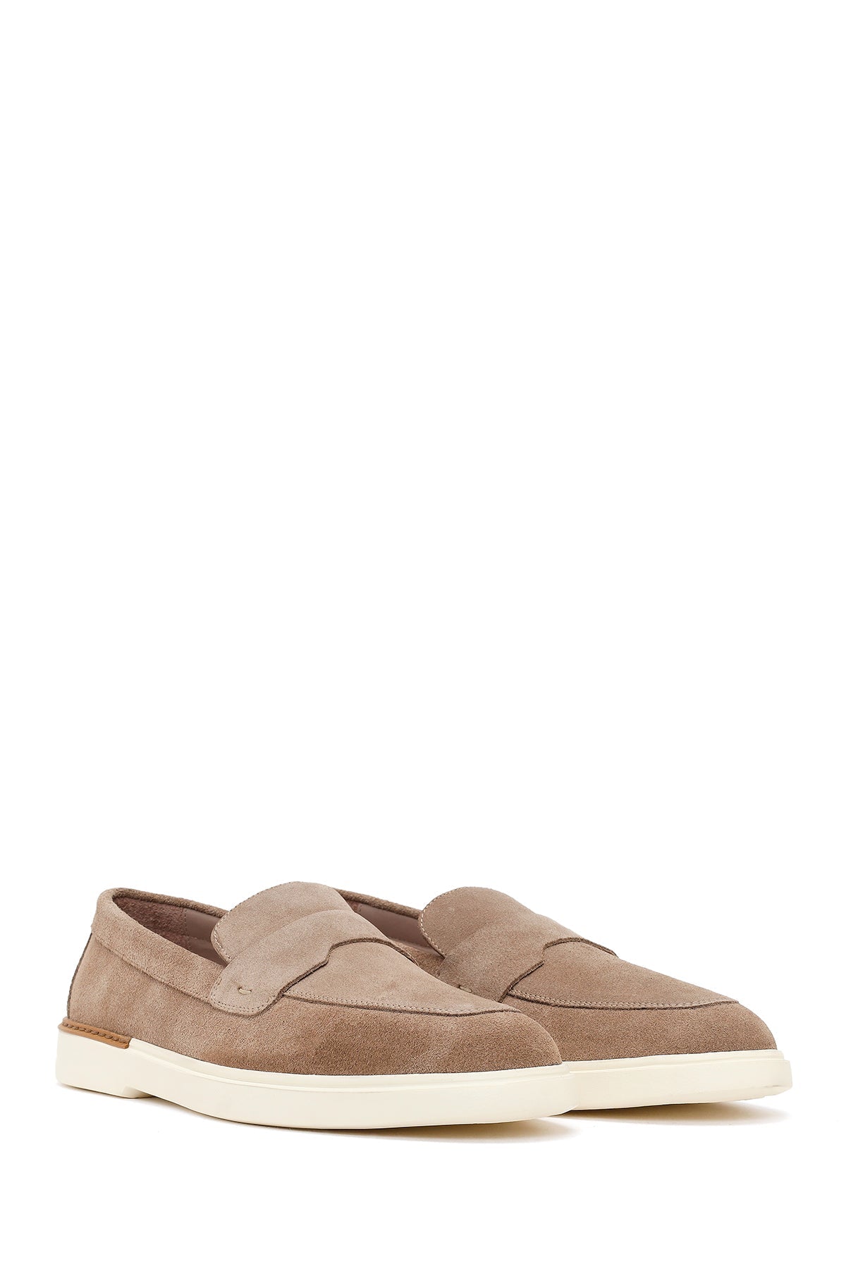 Erkek Bej Süet Deri Casual Loafer