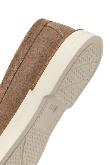 Erkek Bej Süet Deri Casual Loafer