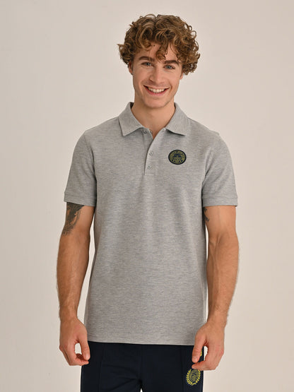 Fenerbahçe Gri Tribün Pike Interlok Erkek Polo Tshirt